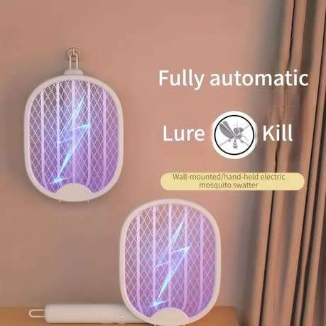 Foldable Electric Mosquito Swatter, Rechargeable Powerful, Trap Lamp