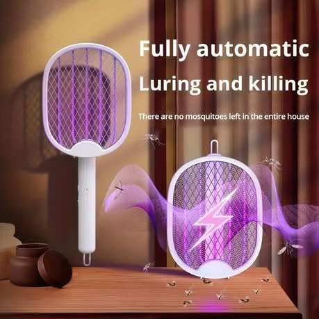 Foldable Electric Mosquito Swatter, Rechargeable Powerful, Trap Lamp