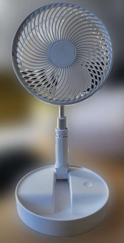 8-Inch Rechargeable Oscillating Foldaway Fan & Standing Fan - White