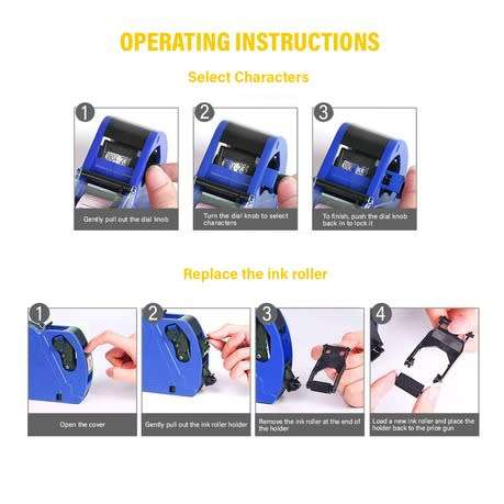 Handheld 8 Digits Price Labeller Label Maker Pricing with Label Roll