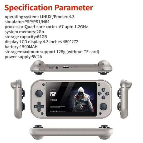 Retro Game Handheld Game Console 4.3 Inch 480x272 LCD Screen