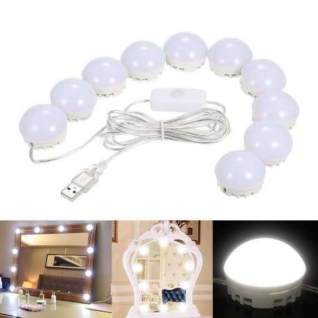 LED Light Bulbs Kit USB Charging Port DIY Comestic Make up Lamp