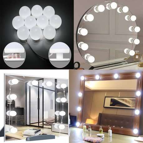 LED Light Bulbs Kit USB Charging Port DIY Comestic Make up Lamp