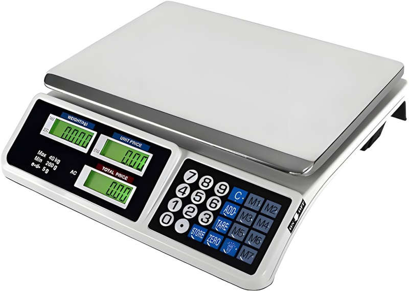 40 kg 2-in-1 digital scale with rechargeable battery and power supply