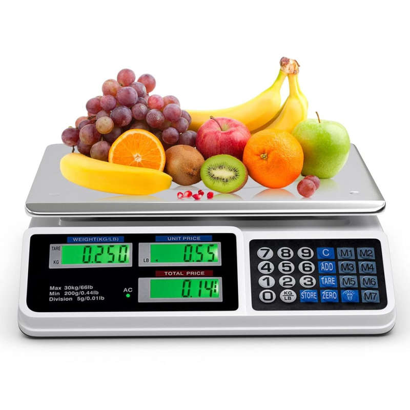 40 kg 2-in-1 digital scale with rechargeable battery and power supply