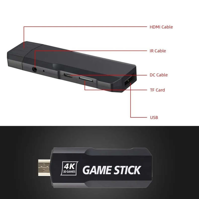 Game Stick Gen 2x2 Plus Game Console 4K Wireless Game Controller HDMI TV 3D