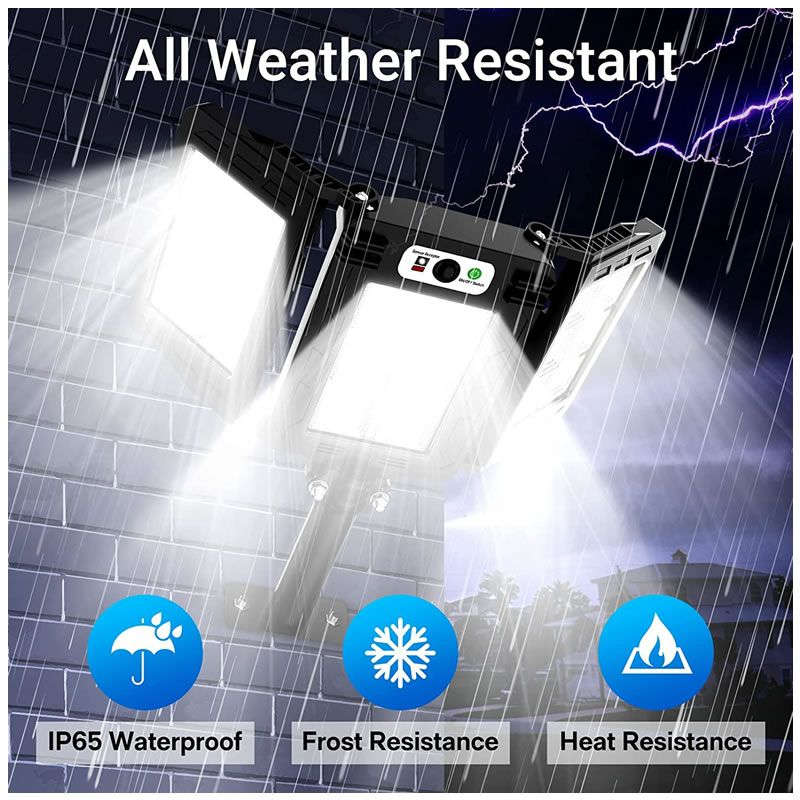 60W 3 Heads Smart Sensor Outdoor Solar Flood Light GD-7860-A