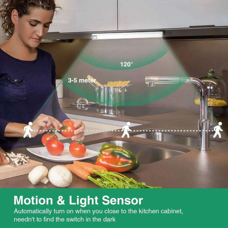2 x LED Motion Activate Ultra Thin Cabinet Light,800mAh Stick-on Anywhere