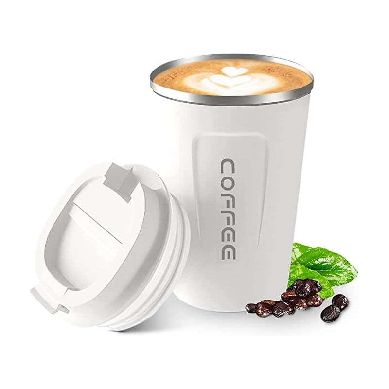 Stainless Steel Vacuum Travel Coffee Mug - 510ml - White