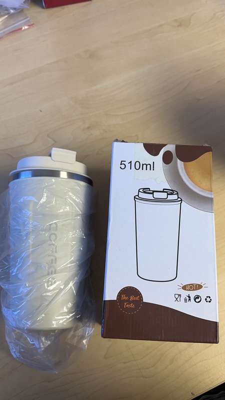 Stainless Steel Vacuum Travel Coffee Mug - 510ml - White