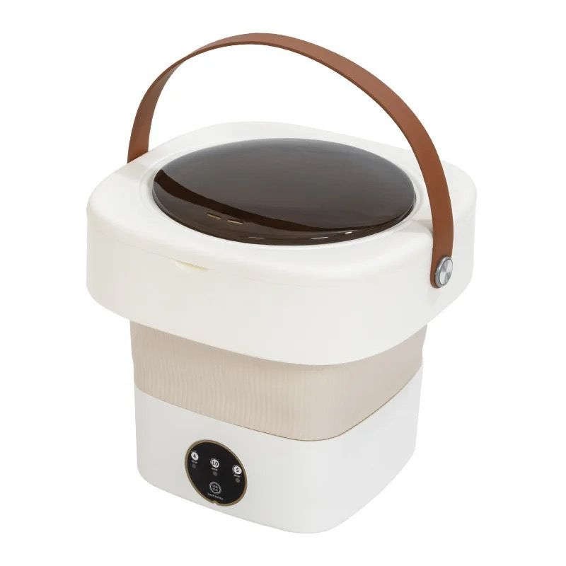 Mini Portable Foldable Washing Machine With Rotary Dryer - White
