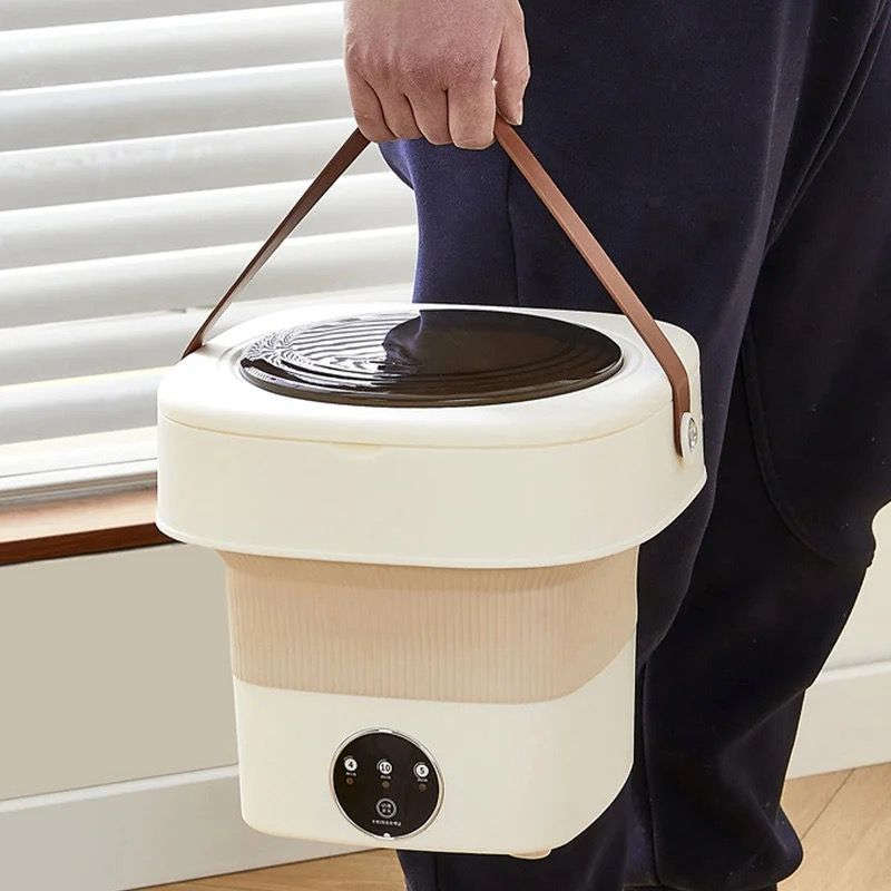 Mini Portable Foldable Washing Machine With Rotary Dryer - White