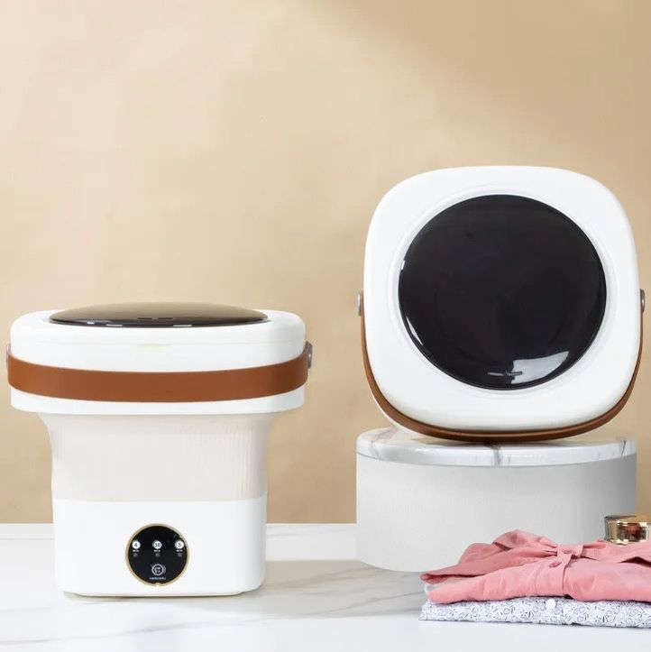 Mini Portable Foldable Washing Machine With Rotary Dryer - White