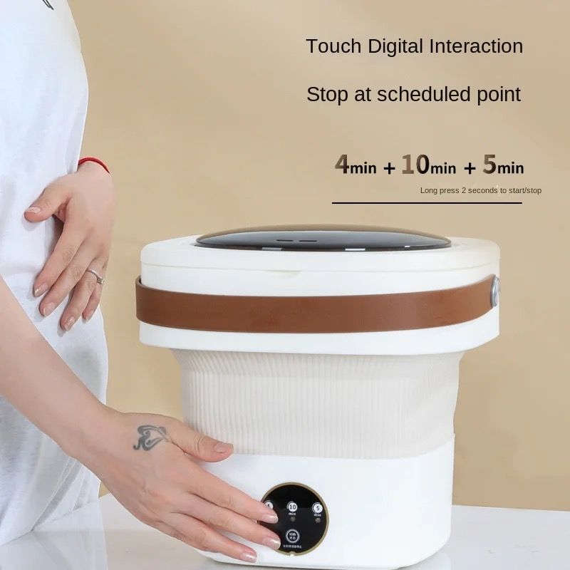 Mini Portable Foldable Washing Machine With Rotary Dryer - White