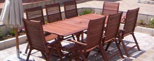 Teak Wooden Table and 8 Chairs