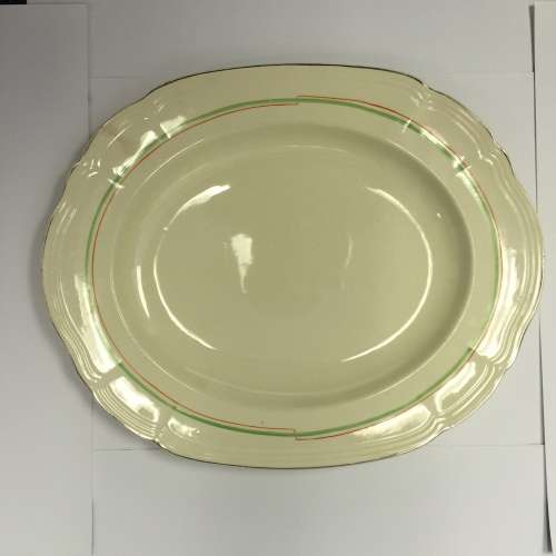 Vintage Alfred Meakin Green , Red and Silver Trim Serving plate