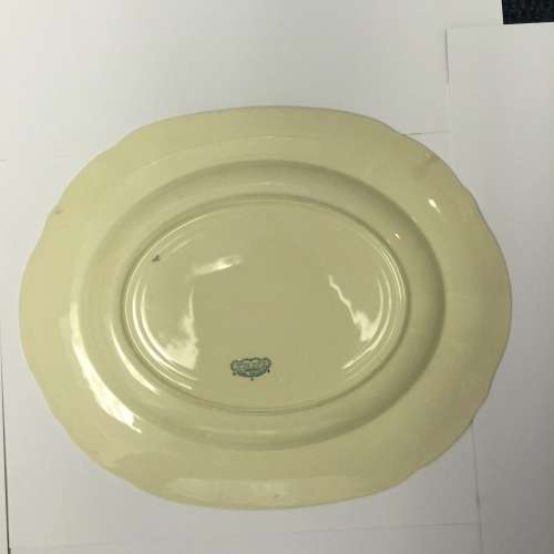 Vintage Alfred Meakin Green , Red and Silver Trim Serving plate