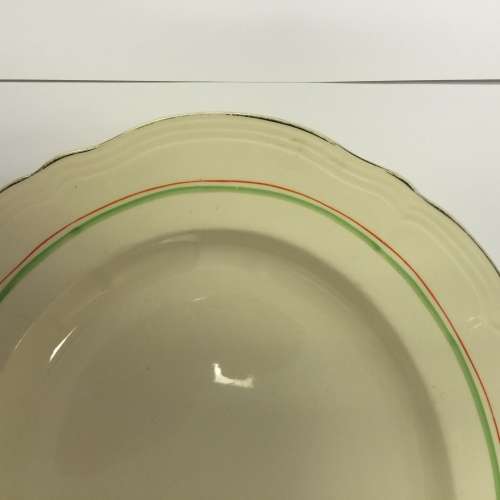 Vintage Alfred Meakin Green , Red and Silver Trim Serving plate