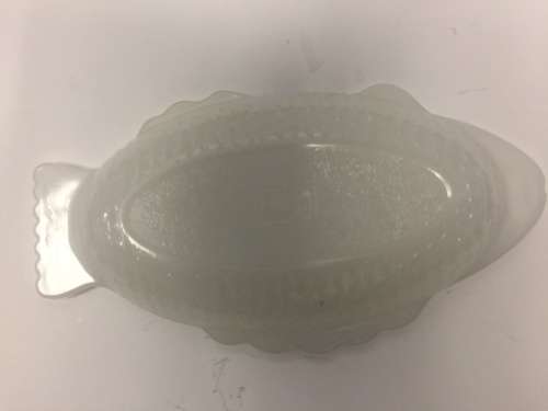 Glasbake Small Fish Serving Bowl USA Milk Glass Vintage