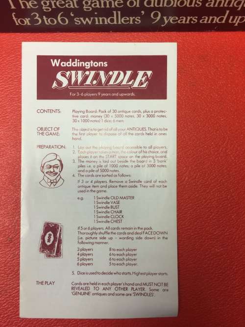 Vintage 1976 Waddingtons Swindle Board Game. 100% Complete
