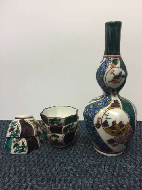 Asian Sake Bottle & Cups