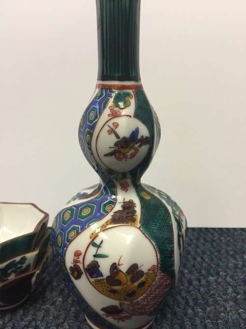 Asian Sake Bottle & Cups