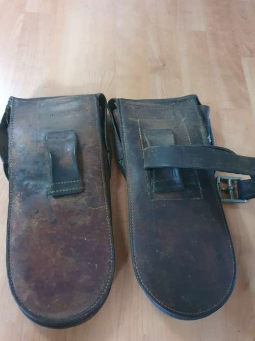 Vintage leather English military saddlebags 1940 british horse