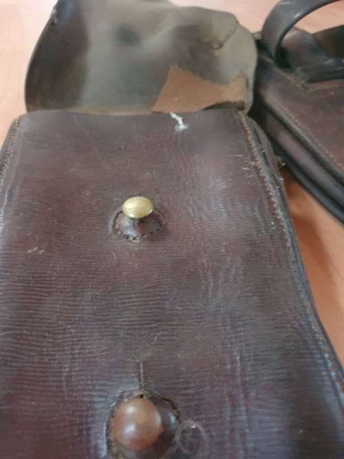 Vintage leather English military saddlebags 1940 british horse