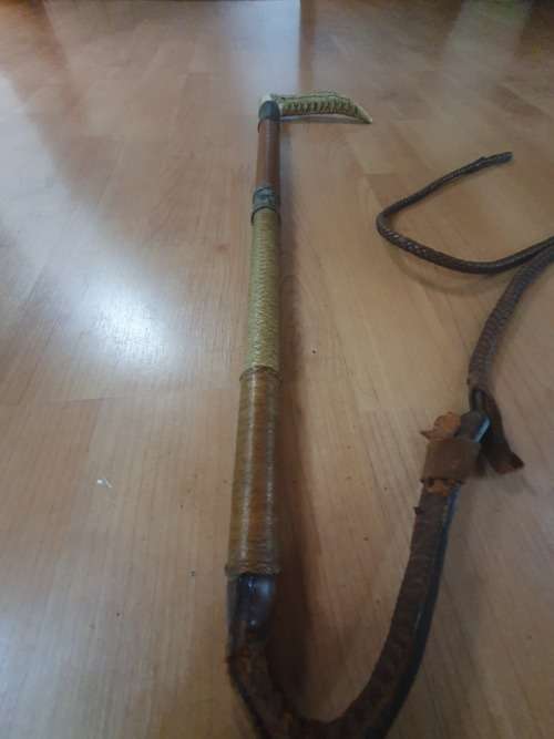 Vintage Lunge Whip with Antler Handle 1930s