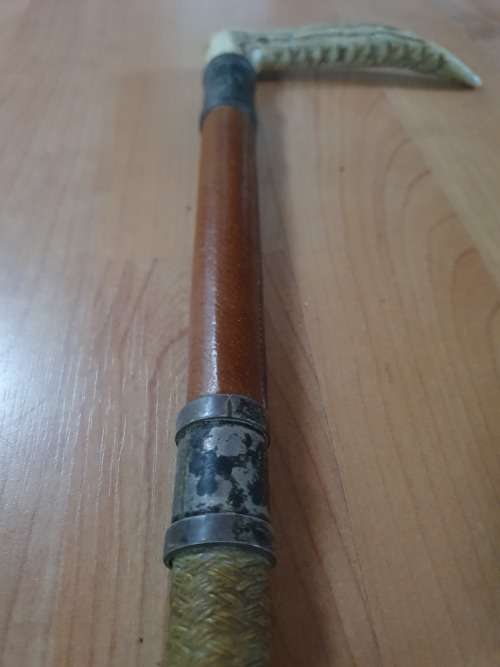 Vintage Lunge Whip with Antler Handle 1930s