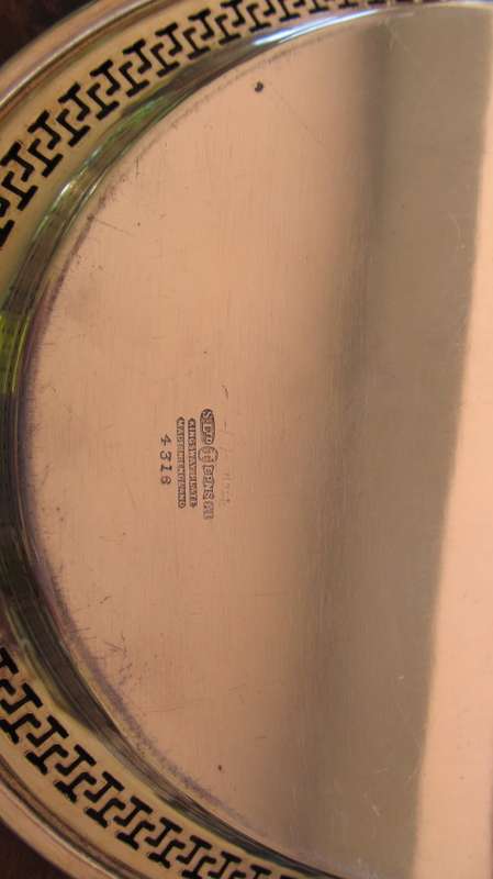 SET OF 5 SNACK DISHES ON SILVER TRAY