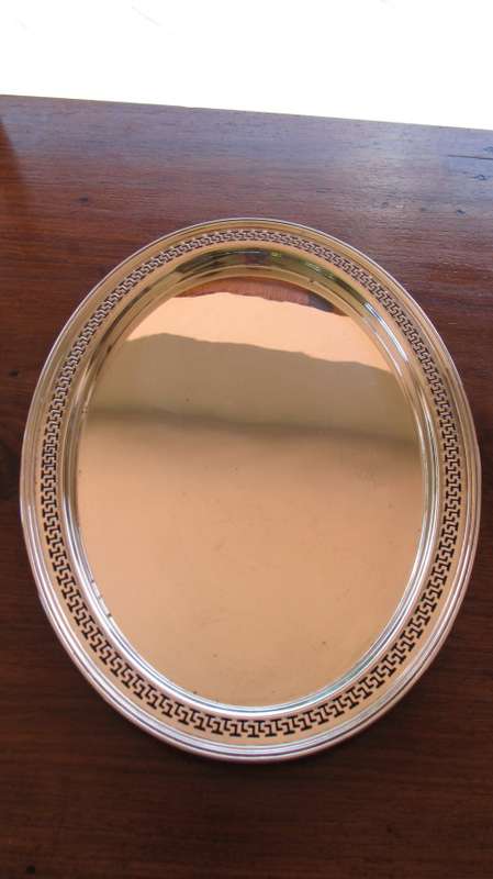 SET OF 5 SNACK DISHES ON SILVER TRAY