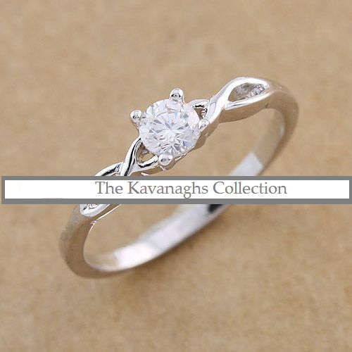 The Kavanaghs Collection - Platinum Plated Simulated Diamond Ring