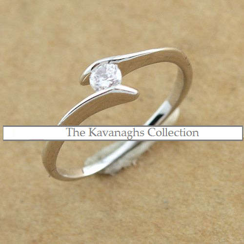 The Kavanaghs Collection - Platinum Plated Simulated Diamond Ring