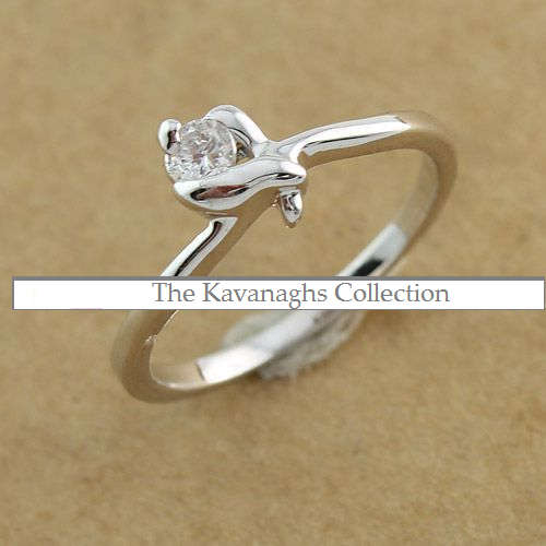 The Kavanaghs Collection - Platinum Plated Simulated Diamond Ring