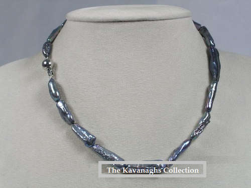 Kavanaghs - Stunning Genuine Biwa Pearl Necklace with Solid Silver Clasp