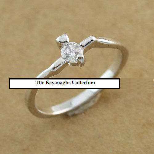 The Kavanaghs Collection - Platinum Plated Simulated Diamond Ring