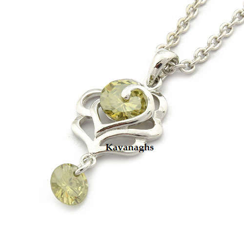 Kavanaghs - Sparkling Simulated Peridot Pendant
