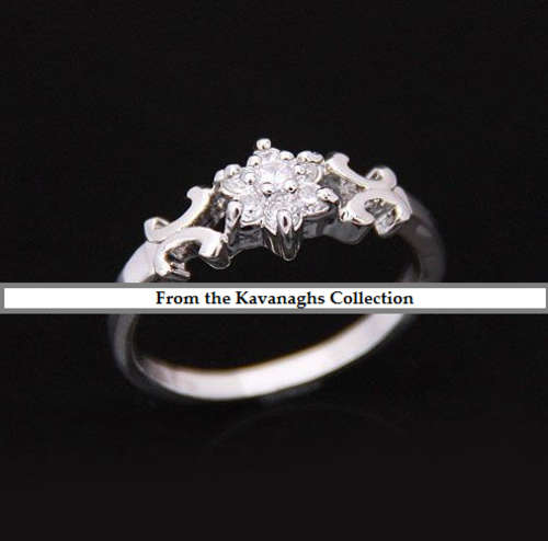 The Kavanaghs Collection - Platinum Plated Simulated Diamond Ring