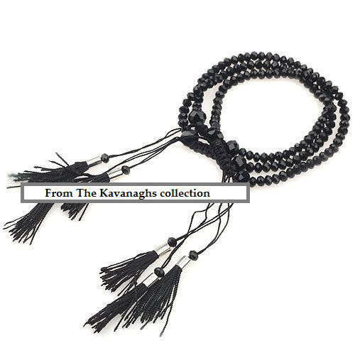 From the Kavanaghs Collection - One Strand Sparkling Black Crystal Bracelet