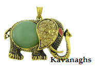 LAST ONE - Stunning Aventurine Elephant Pendant