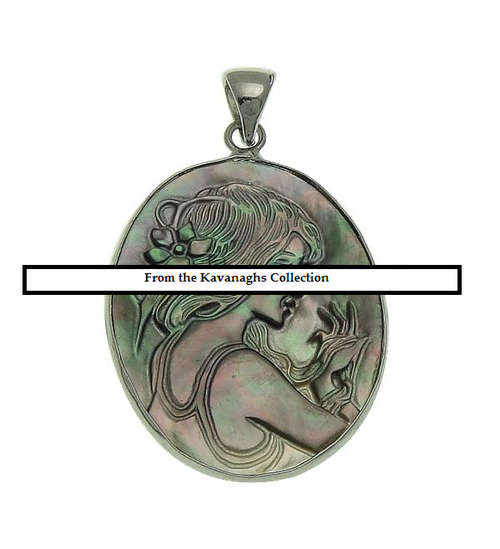 From the Kavanaghs Collection - Hand Carved Mother of Pearl Cameo Pendant