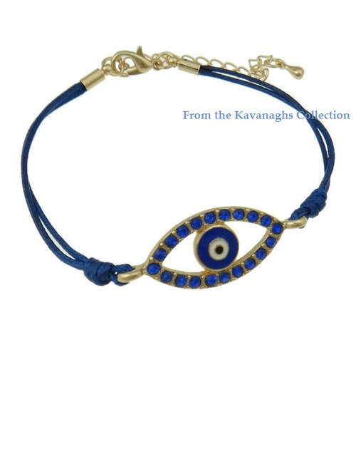 From the Kavanaghs Collection - Sparkling Blue Rhinestone Evil Eye Bracelet