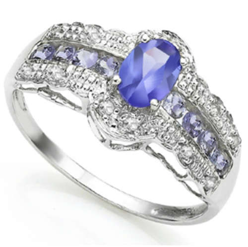 The Kavanaghs Collection - Glamorous 0.74cts Genuine Tanzanite and Diamond Ring