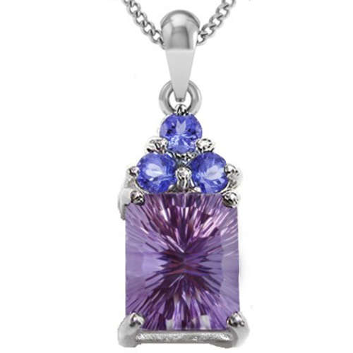 From the Kavanaghs Collection - Stunning 1.75cts Amethyst and 0.12cts Tanzanite Pendant