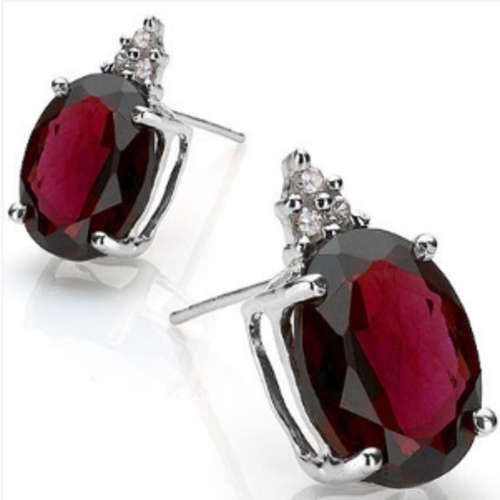 The Kavanaghs Collection - Spectacular 1.25cts Genuine Garnet and Diamond Earrings