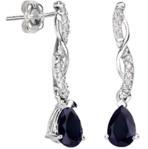 The Kavanaghs Collection - Sparkling 1.05ct Genuine Sapphire and Diamond Earrings