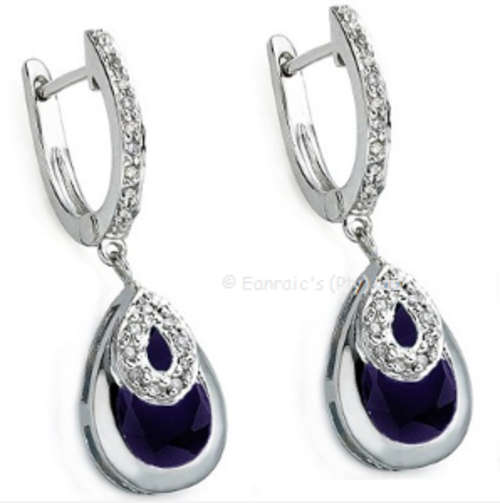Beautiful 3.14cts Genuine Sapphire and Diamond Earrings