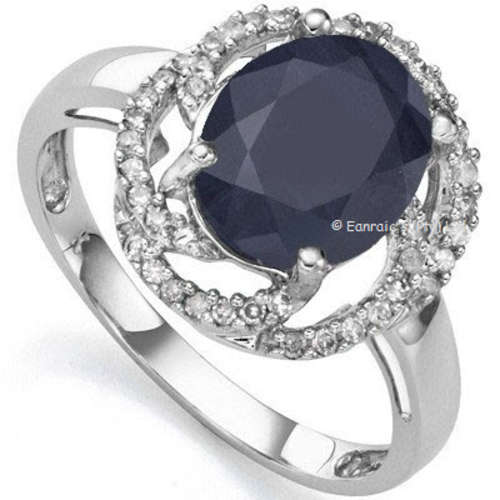 Magnificent 3.00cts Genuine Sapphire and Diamond Ring