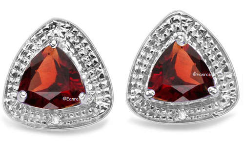 Spectacular 3.10cts Genuine Garnet and Diamond Earrings